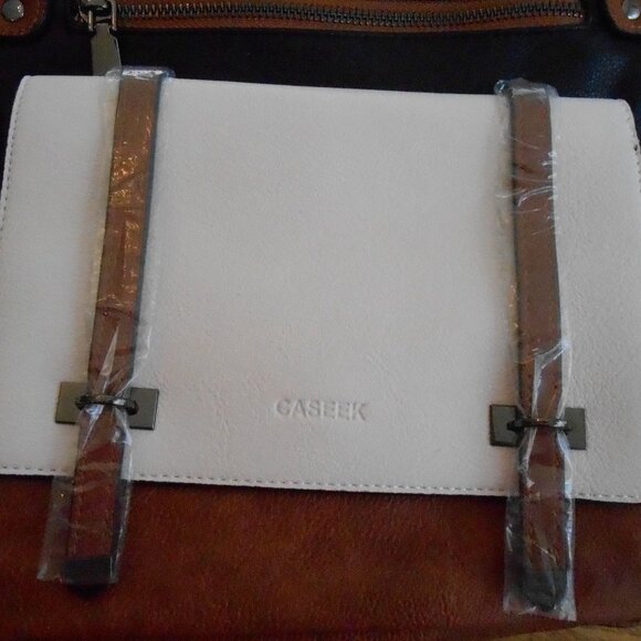 Caseek Black Brown Ivory Crossbody Zip Close Purse-NEW Lots Of Storage! - Picture 3 of 8